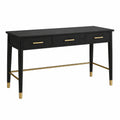 Schreibtisch 120 x 60 x 76 cm Holzwerkstoff Schwarz mit 3 Schubladen