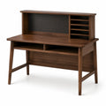Schreibtisch 120×60×110 cm Holz Nussbraun mit Aufsatz und Ablagen