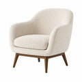 Sessel 78×76×82 cm in Creme mit Boucléstoff und Holzgestell