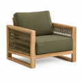 Sessel 78×80×78 cm Holz Olivgrün Geflecht Lounge