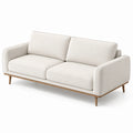 2-Sitzer Sofa 160 × 88 × 82 cm mit Stoffbezug in Creme und Holzfüßen im skandinavischen Stil