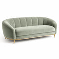 2-Sitzer Sofa 180×85×78 cm Samtstoff Salbeigrün mit Metallfüßen im Retro-Stil